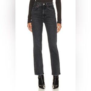 AGOLDE High Rise Stovepipe Jeans Size 29 Metal Black Denim 28” Inseam